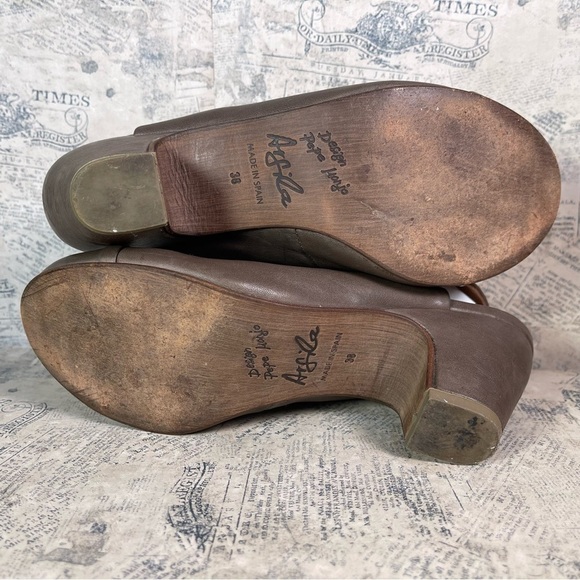 PEPE MONJO ARGILA Brown Leather Ankle Strap Heel Shoes - Picture 8 of 12